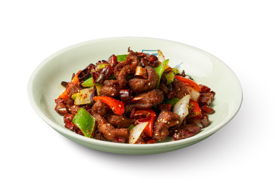 爆香孜然辣炒羊 Stir-fried Lamb with Cumin Seasoning and Dried Chili Pepper